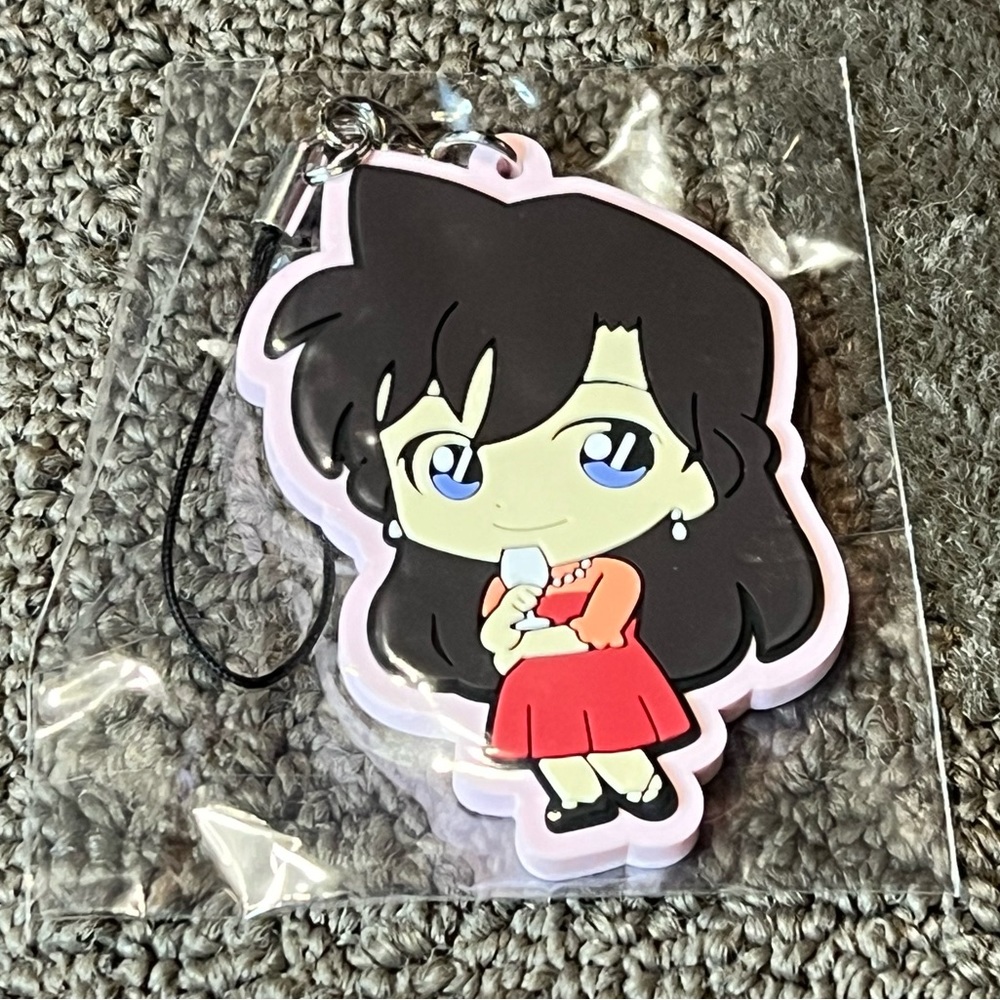 Detective Conan Case Closed Ran Mouri Rubber Keychain Phone Strap Anime Japan